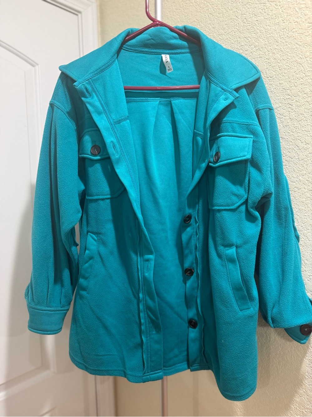 Zenana Outfitters Teal Utility Fleece Jacket